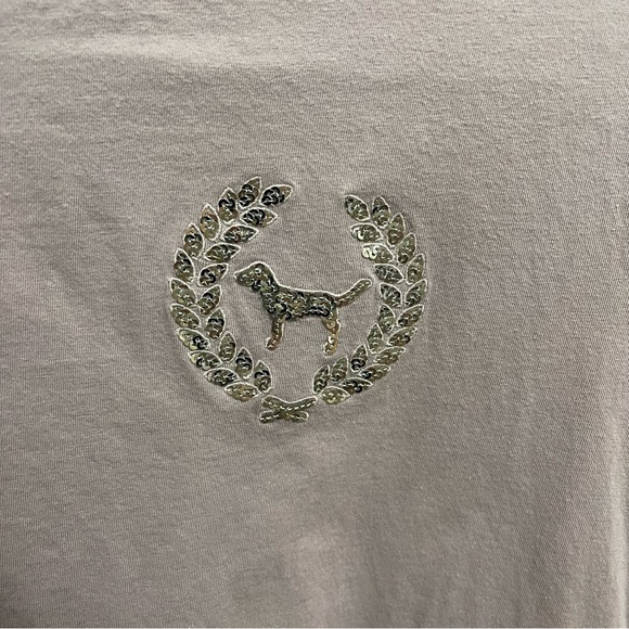 Victoria’s Secret PINK Lilac T Shirt Sequin Logo - Picture 2 of 2